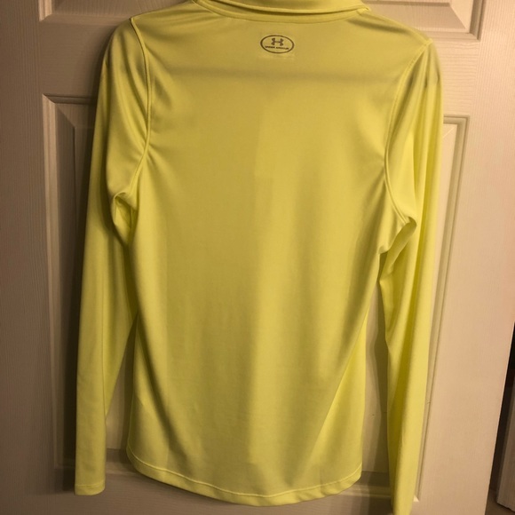 NWOT Under Armour Neon Lime Zip long sleeve shirt - Picture 4 of 4
